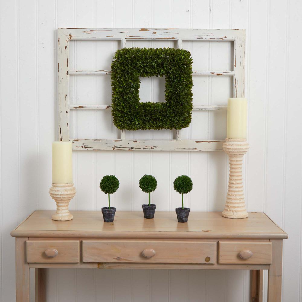 17in. Tea Leaf Square Wreath UV Resistant (Indoor/Outdoor). Picture 4