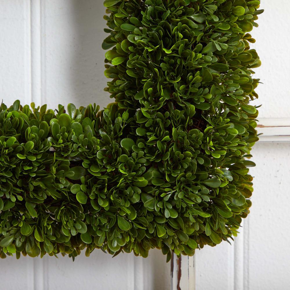 17in. Tea Leaf Square Wreath UV Resistant (Indoor/Outdoor). Picture 3