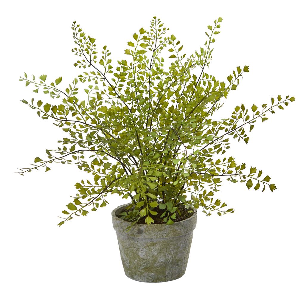 Maiden Hair Artificial Plant in Decorative Planter. Picture 1