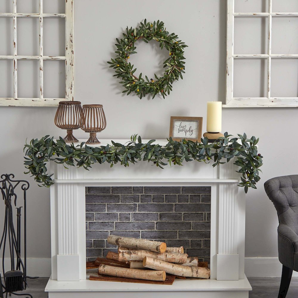 6.5ft. Olive Artificial Garland. Picture 2