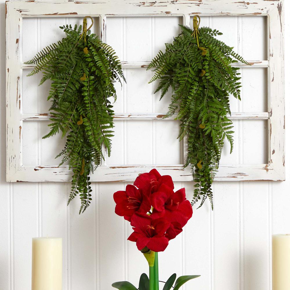28in. Fern Artificial Teardrop (Set of 2). Picture 3