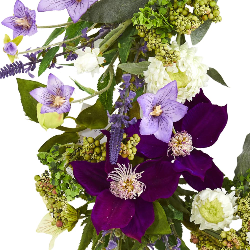 22in. Mixed Flower Artificial Wreath. Picture 2