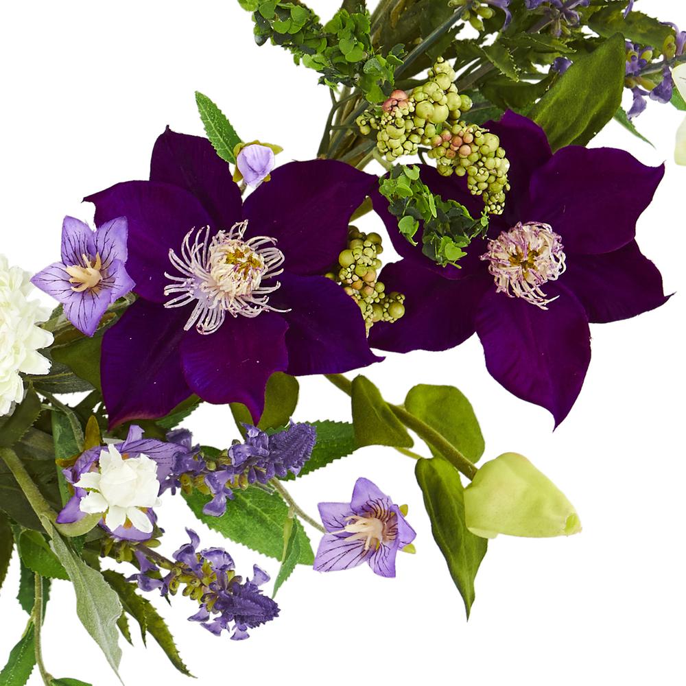 22in. Mixed Flower Artificial Wreath. Picture 3