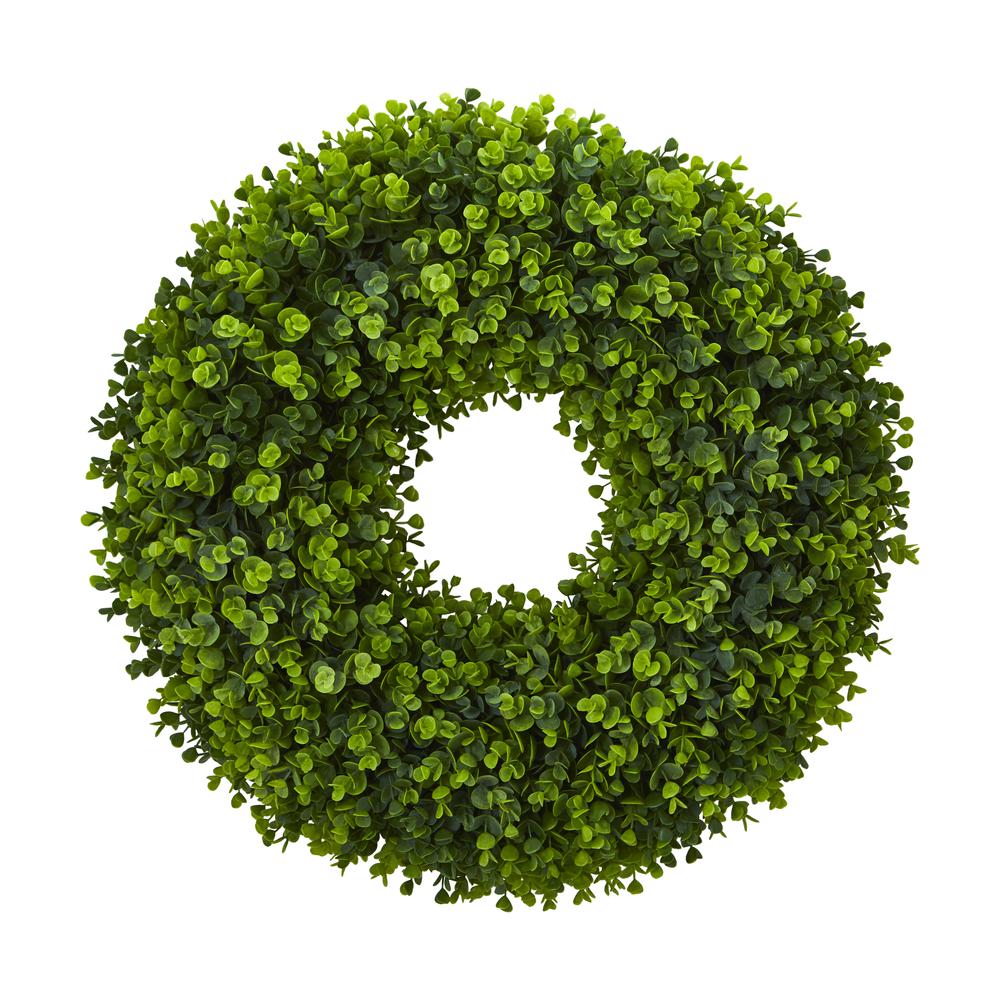 25in. Eucalyptus Artificial Wreath. Picture 1