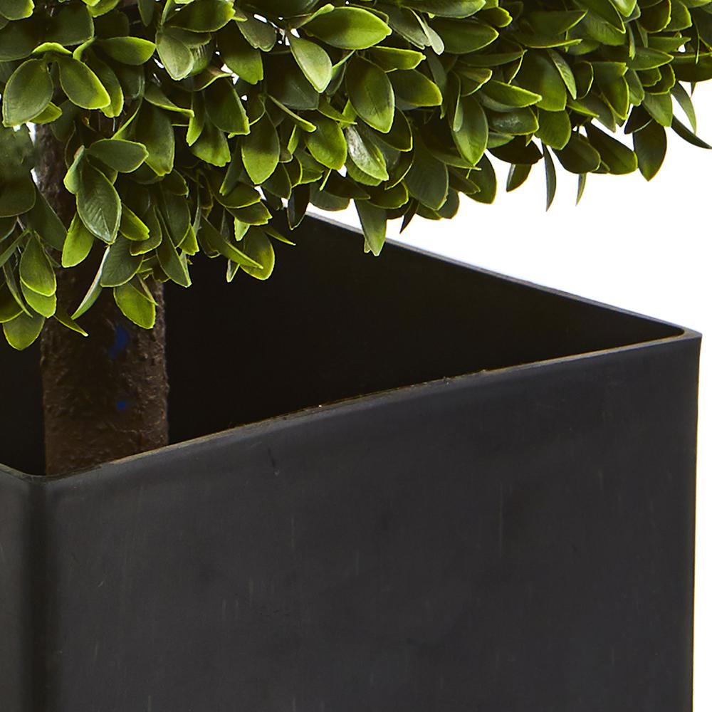 27in. Boxwood Artificial Plant in Black Planter (Indoor/Outdoor). Picture 2