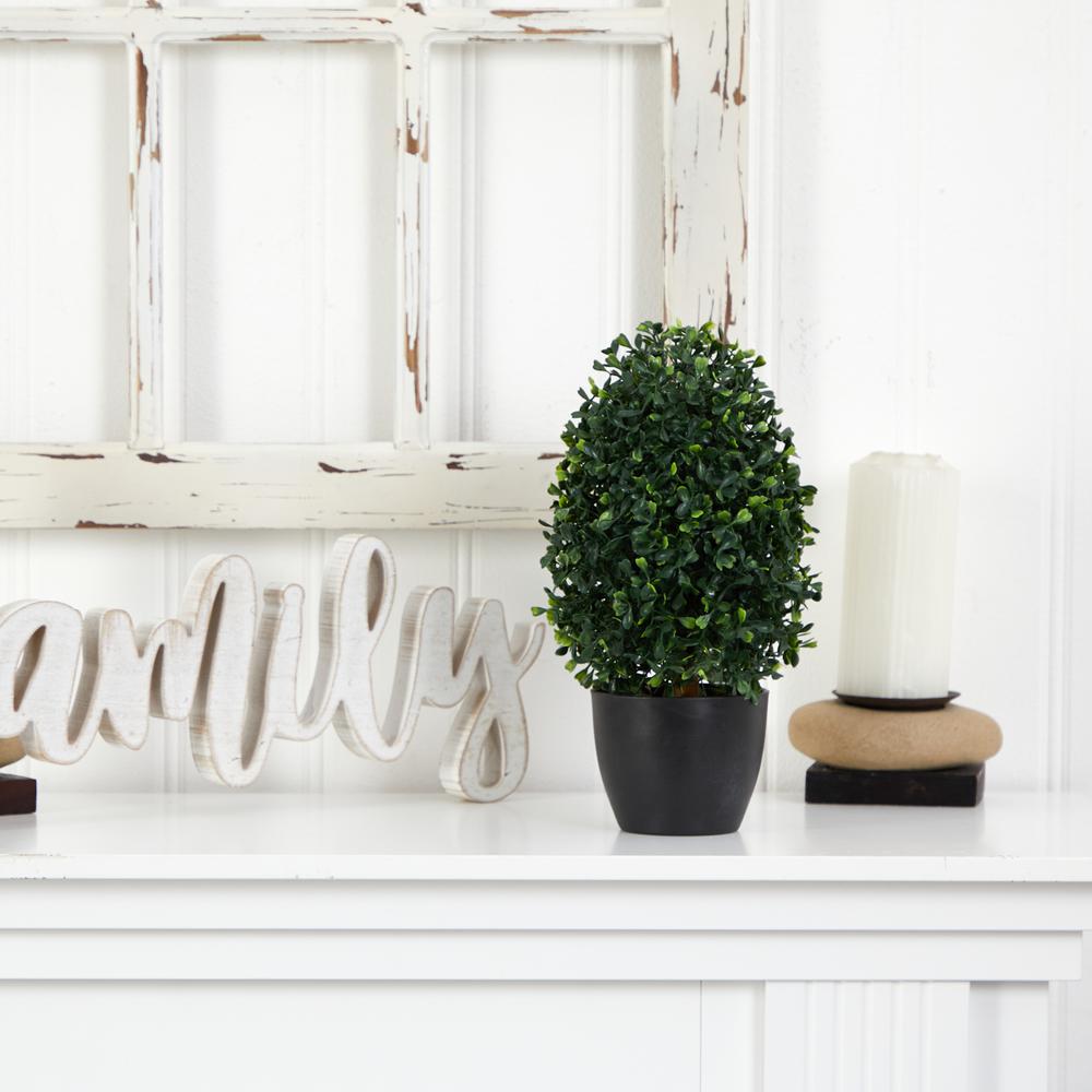 13in. Boxwood Topiary Artificial Plant UV Resistant (Indoor/Outdoor). Picture 5
