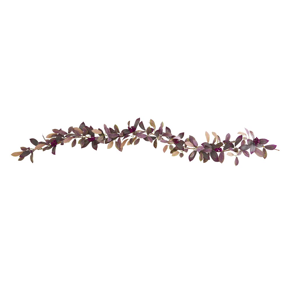 6ft. Fall Laurel Leaf with Berries Artificial Garland (Set of 2). Picture 1