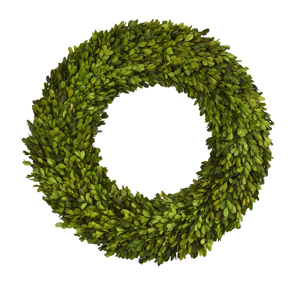 24in. Preserved Boxwood Wreath. Picture 1