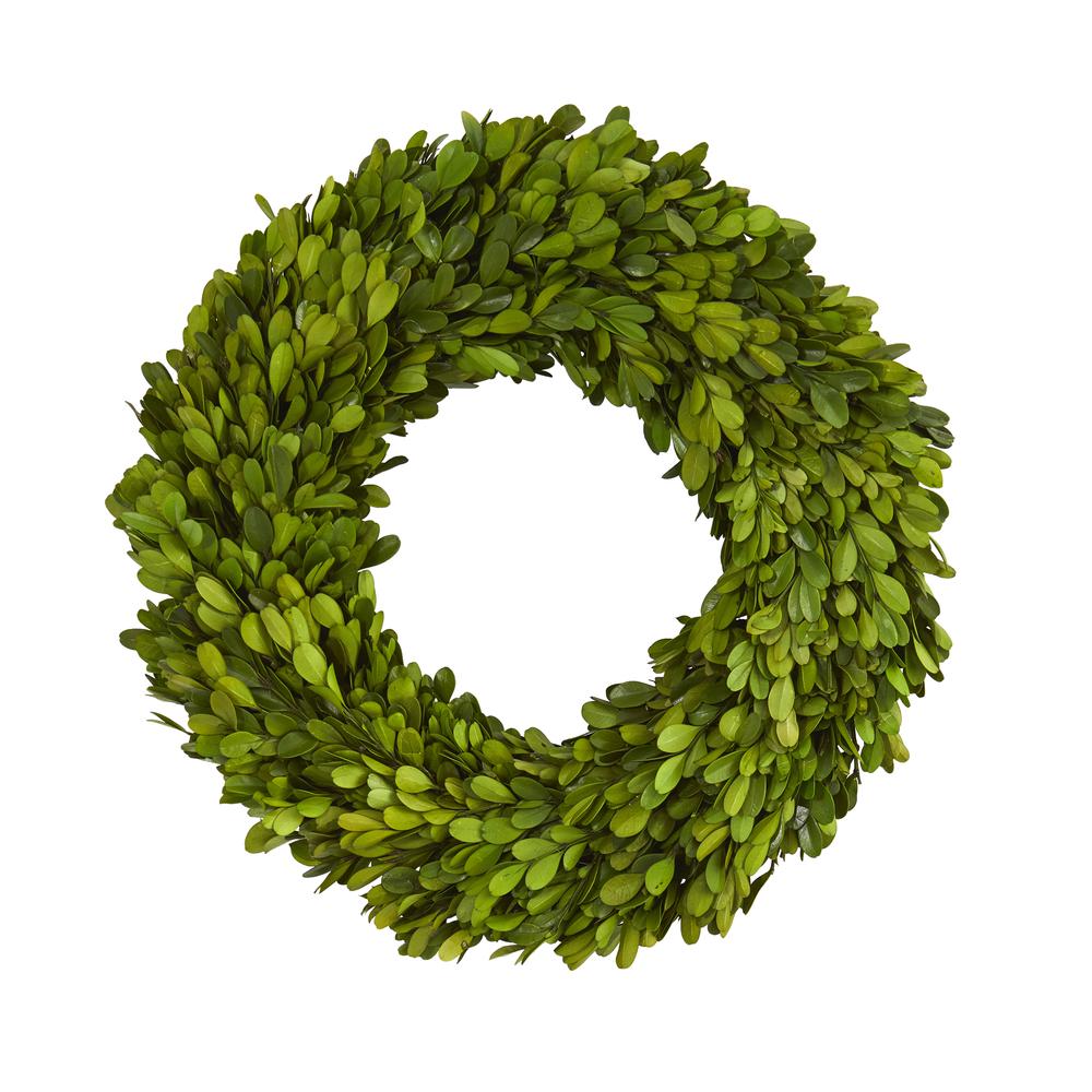 14in. Preserved Boxwood Wreath. Picture 1