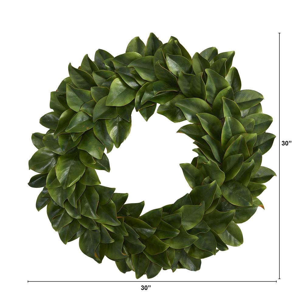 30in. Magnolia Artificial Wreath. Picture 3