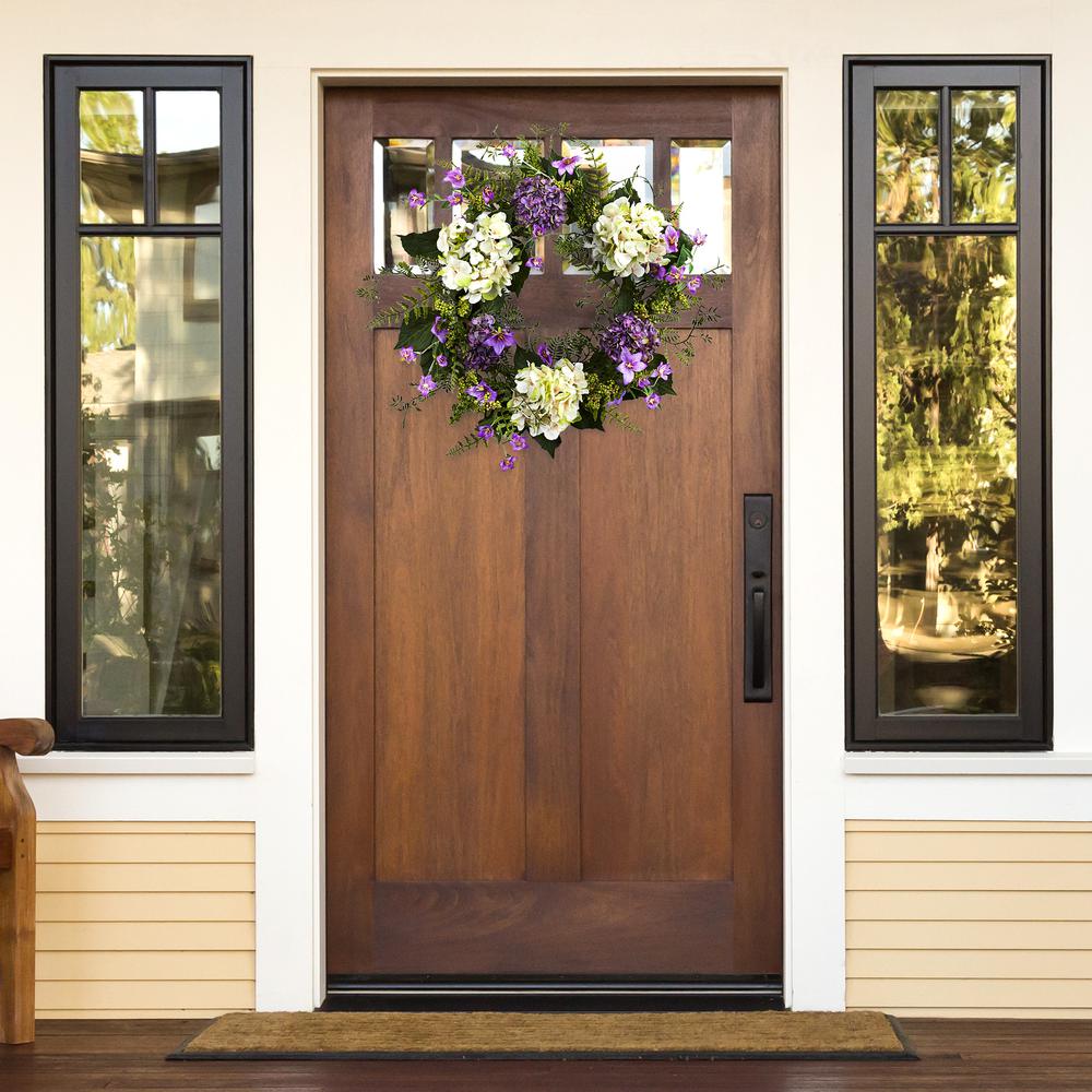 24in. Hydrangea Berry Wreath, Purple. Picture 2
