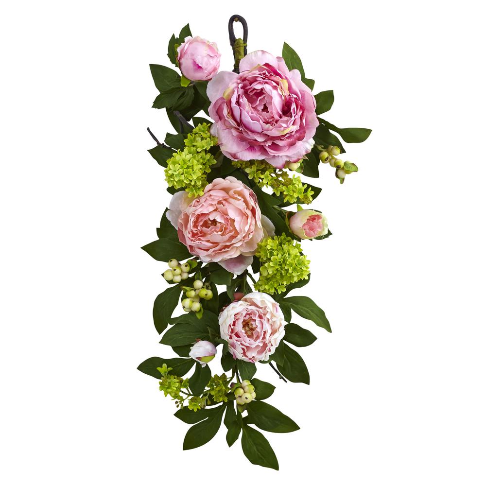 24in. Mixed Peony & Hydrangea Teardrop. Picture 1