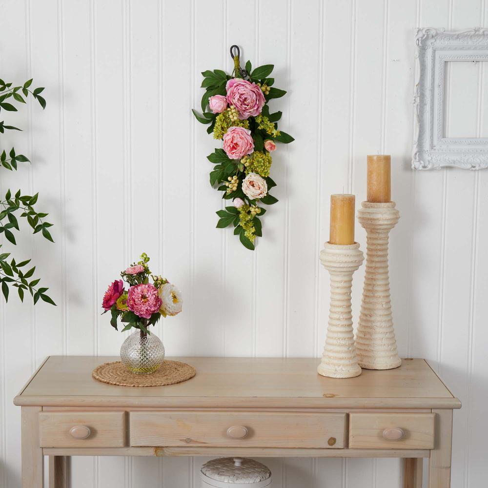 24in. Mixed Peony & Hydrangea Teardrop. Picture 5