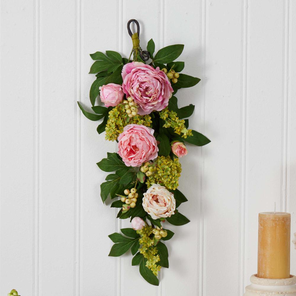 24in. Mixed Peony & Hydrangea Teardrop. Picture 4