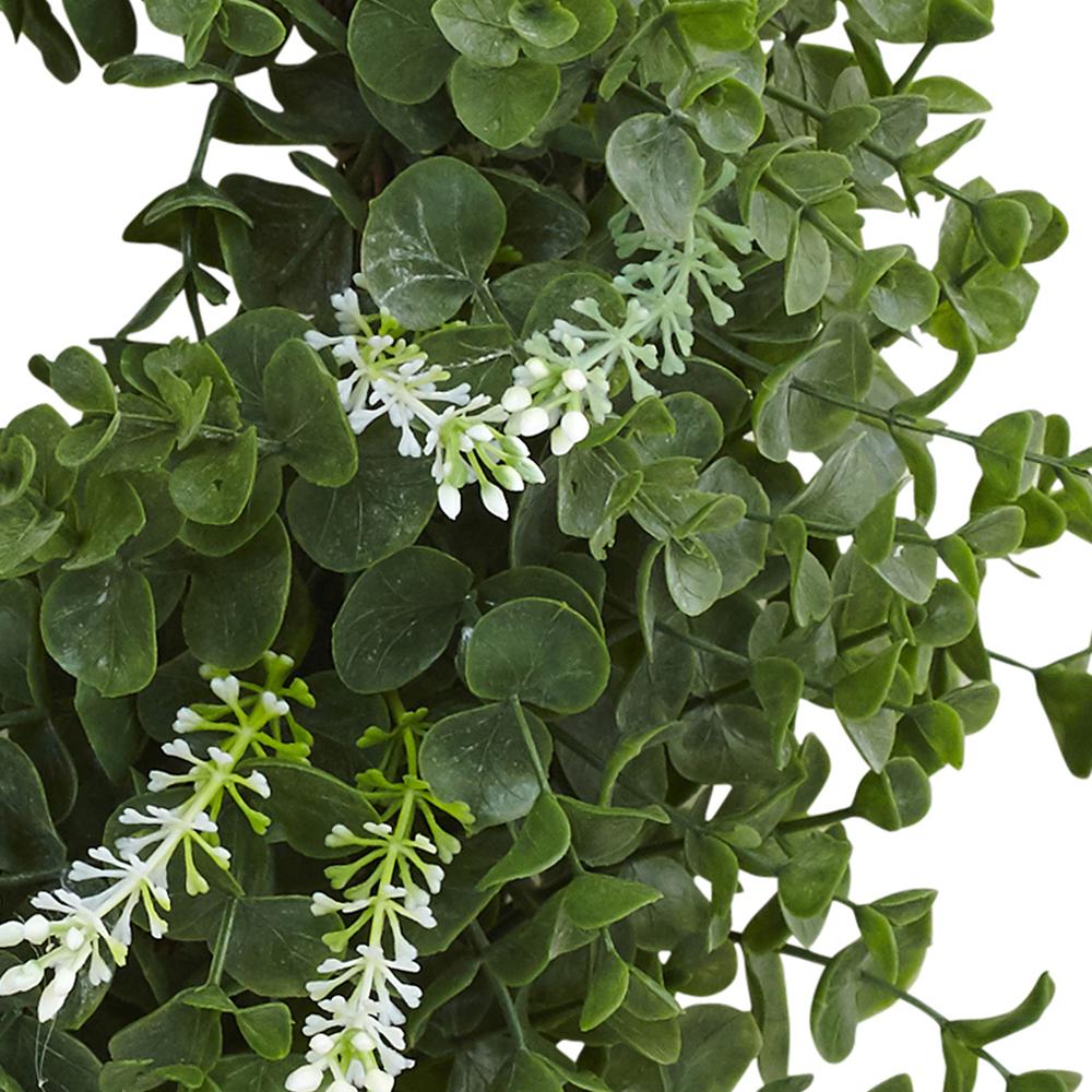18in. Eucalyptus Double Ring Wreath with Twig Base. Picture 3