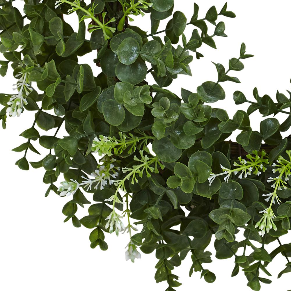18in. Eucalyptus Double Ring Wreath with Twig Base. Picture 4