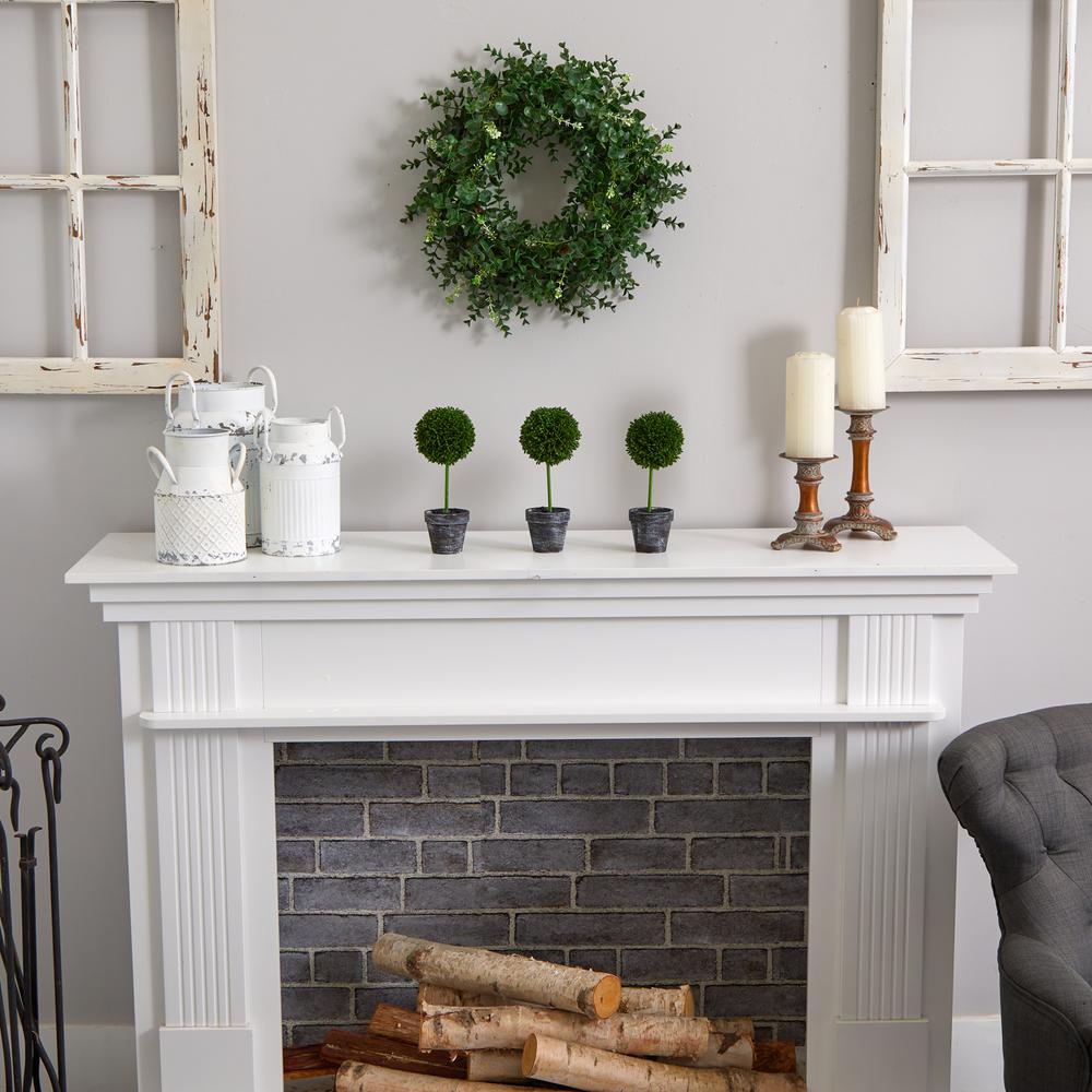 18in. Eucalyptus Double Ring Wreath with Twig Base. Picture 5
