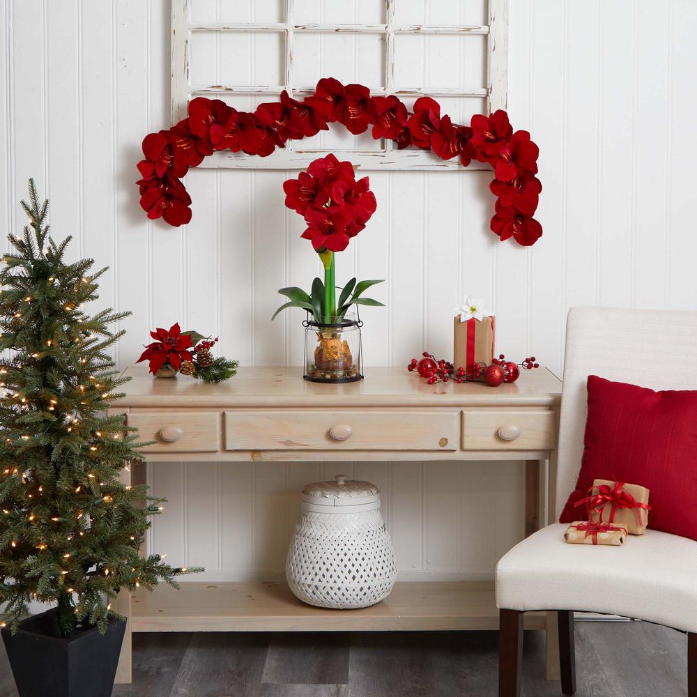 5ft. Amaryllis Silk Garland. Picture 4