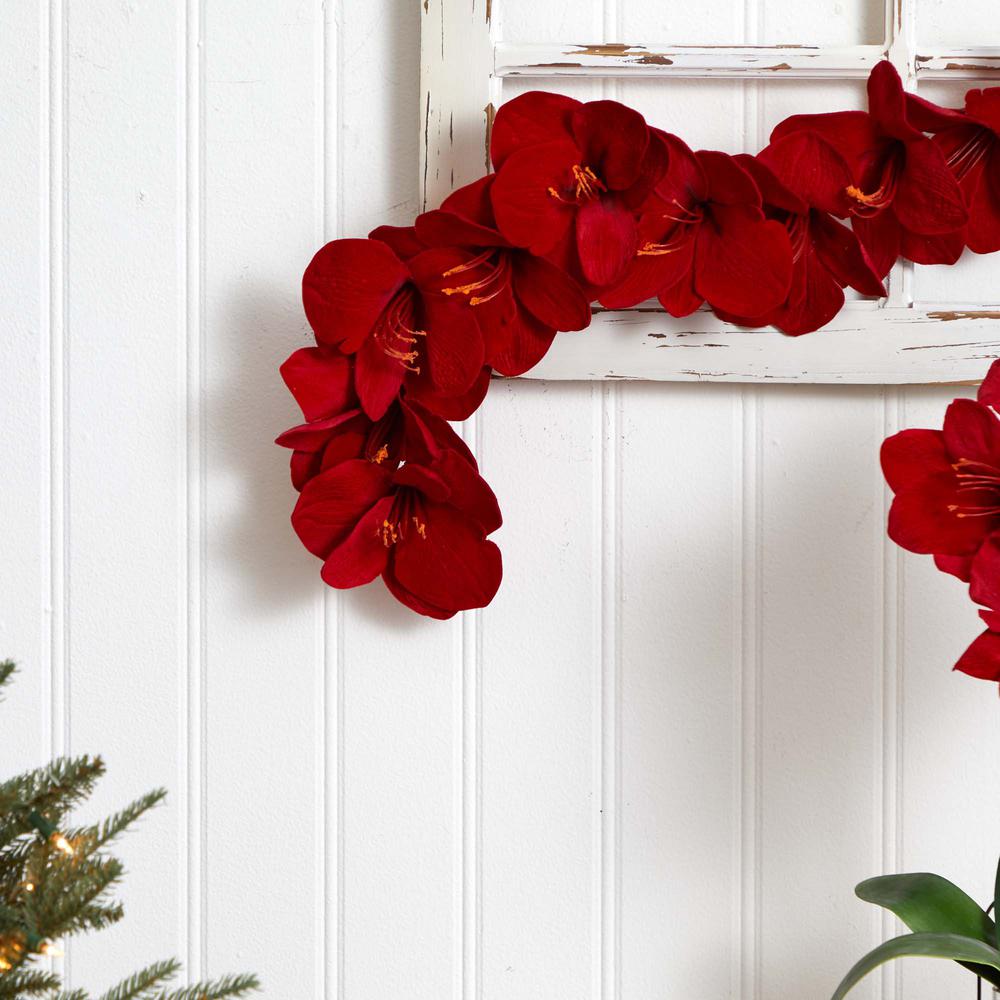 5ft. Amaryllis Silk Garland. Picture 6