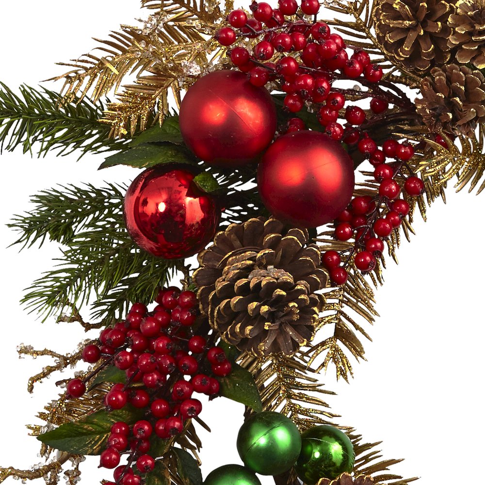 24in. Ornament, Pine & Pinecone Wreath. Picture 3