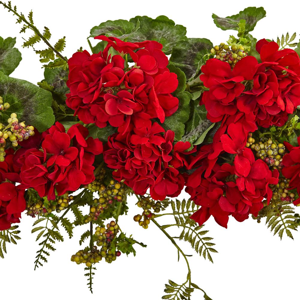 32in. Geranium and Berry Swag. Picture 2