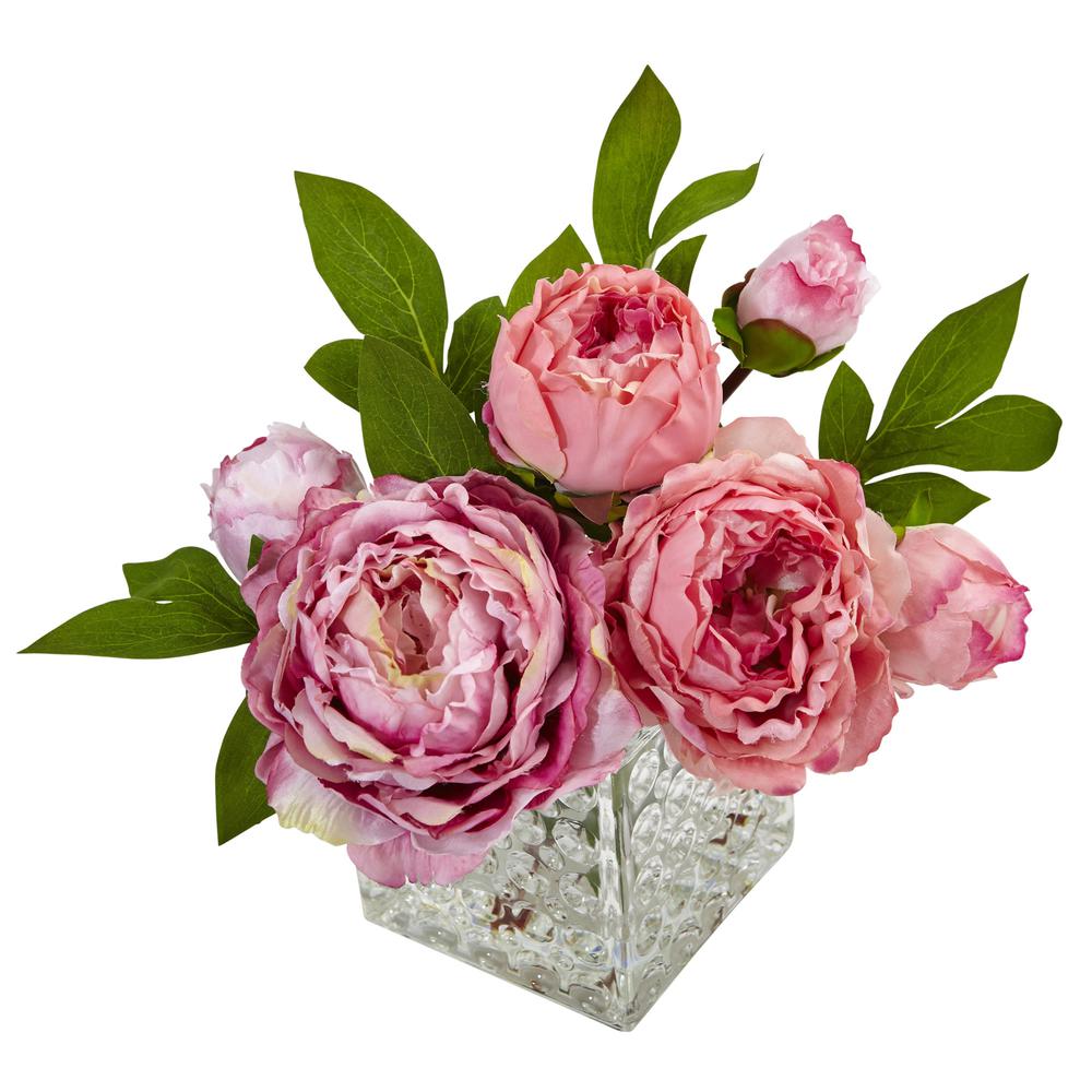 Peony in Glass Vase. Picture 3