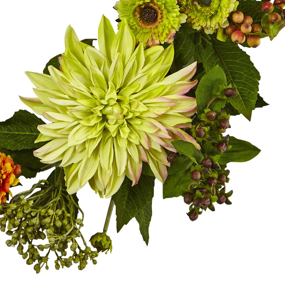 22in. Dahlia Mum Wreath. Picture 4