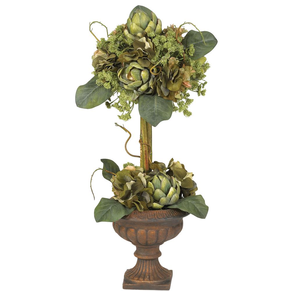 Artichoke Topiary Silk Flower Arrangement. Picture 1