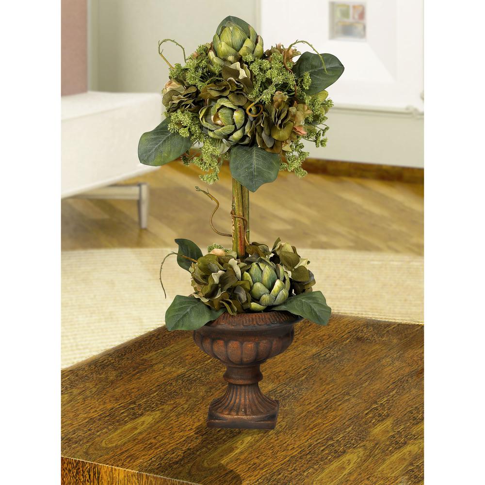 Artichoke Topiary Silk Flower Arrangement. Picture 2
