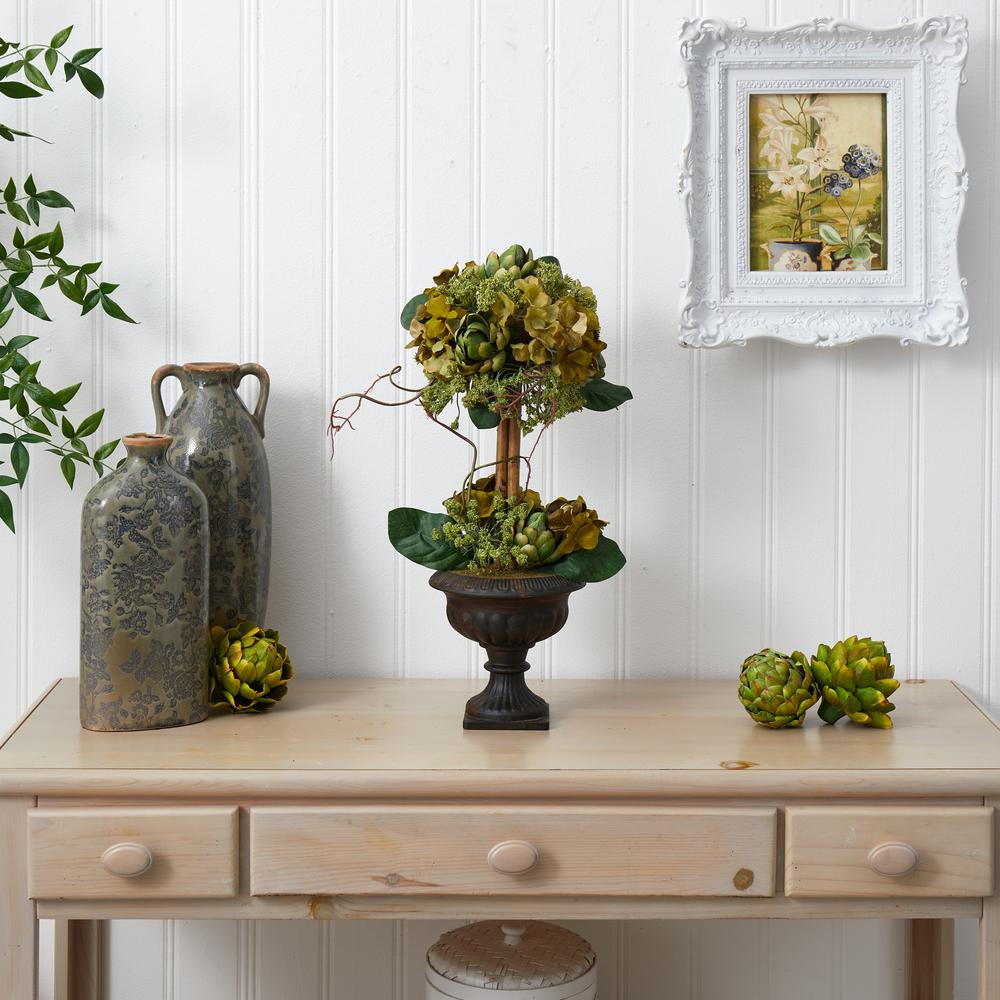Artichoke Topiary Silk Flower Arrangement. Picture 3