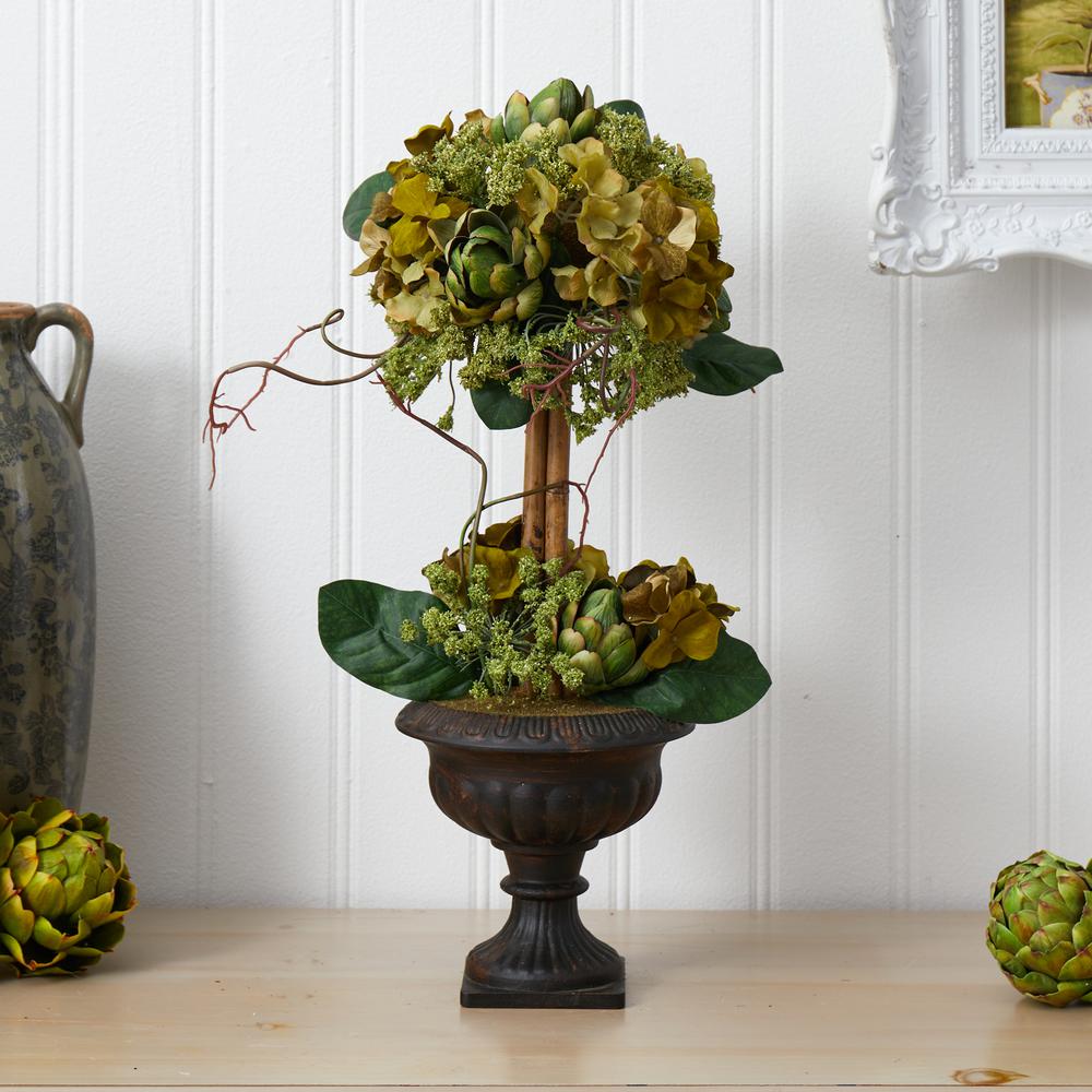 Artichoke Topiary Silk Flower Arrangement. Picture 4