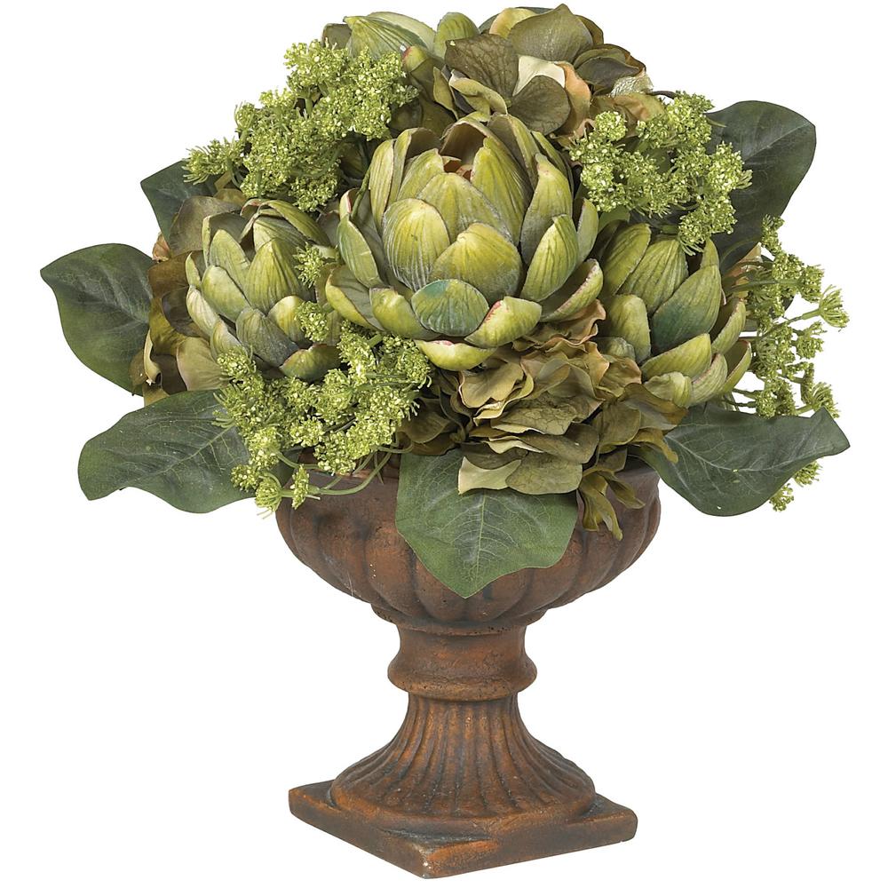 Artichoke Centerpiece Silk Flower Arrangement. Picture 1