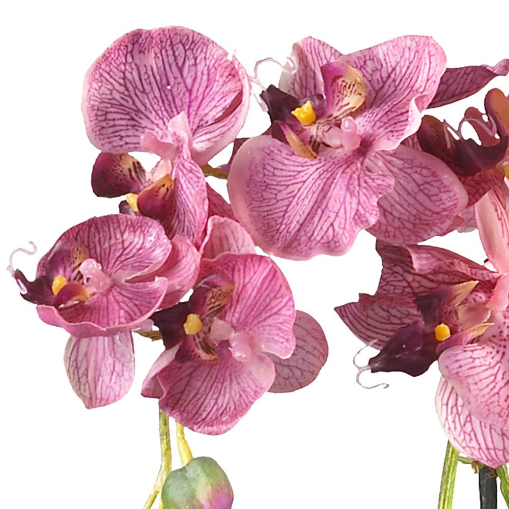 Phalaenopsis with Glass Vase Silk Flower Arrangement. Picture 3