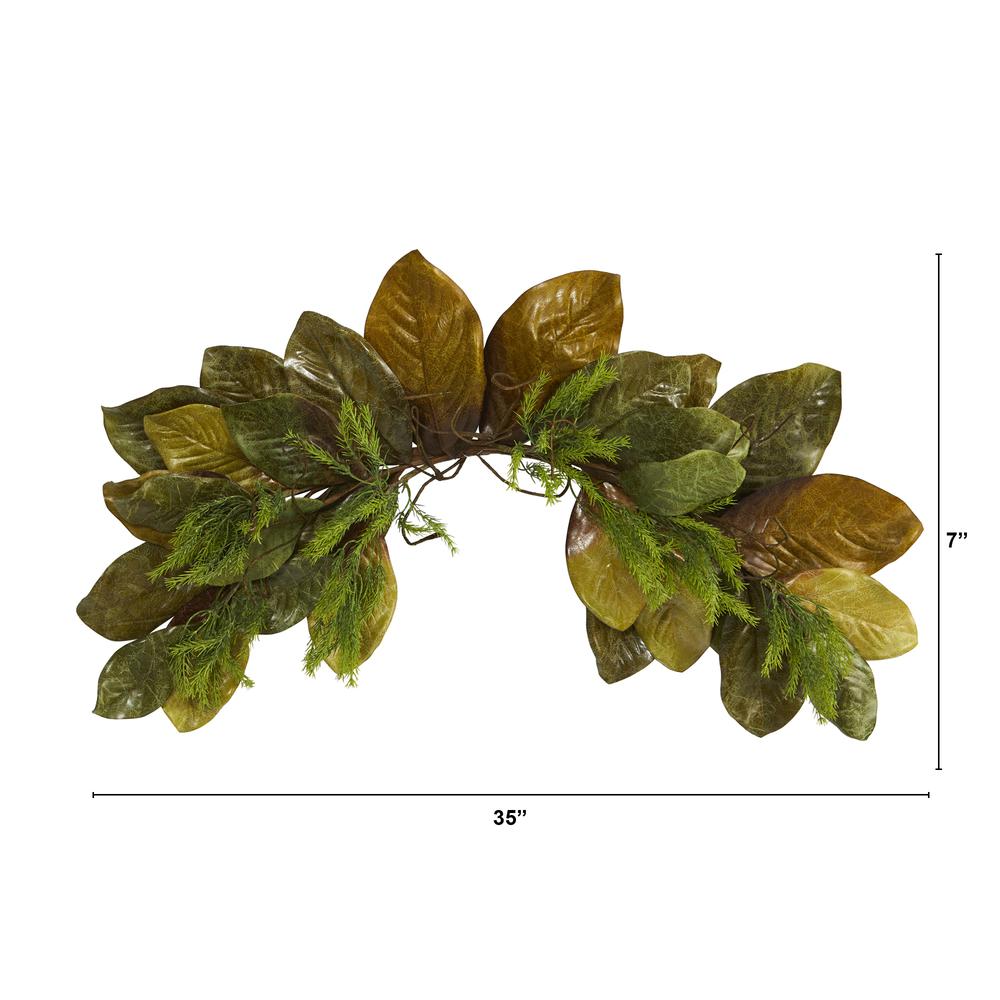 35in. Fall Magnolia Leaf Artificial Swag. Picture 2