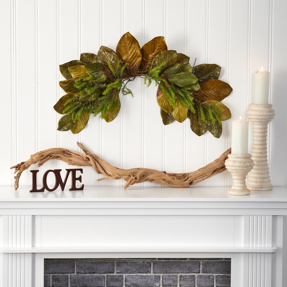 35in. Fall Magnolia Leaf Artificial Swag. Picture 3