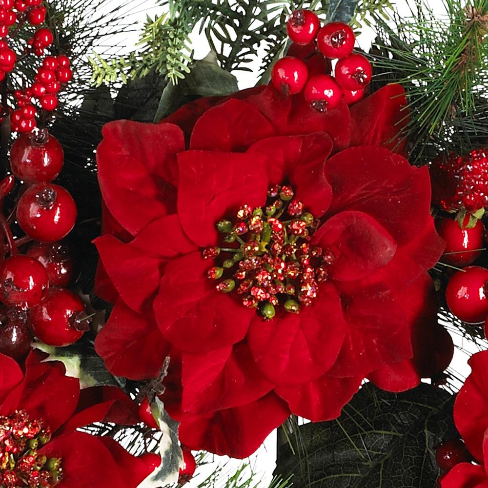 24in. Poinsettia Wreath. Picture 4