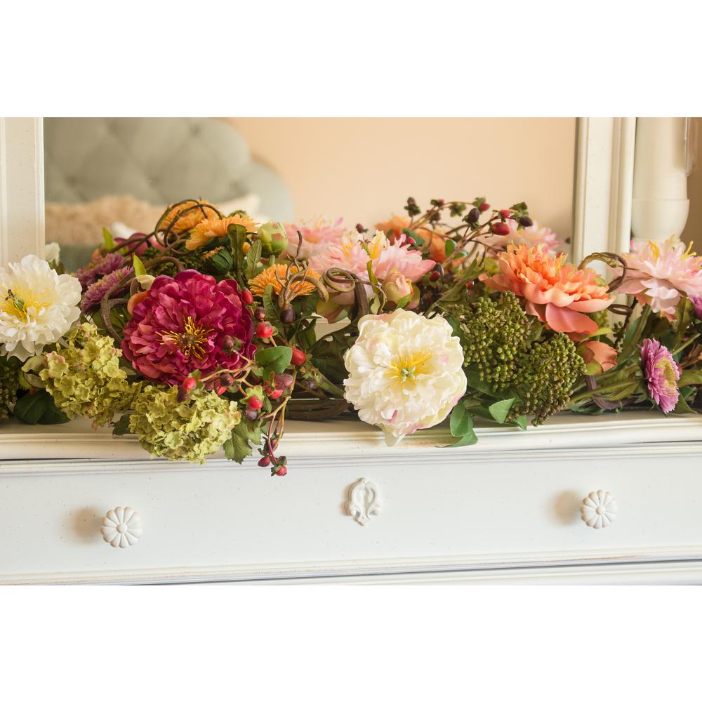 Mixed Peony Centerpiece Silk Flower Arrangement. Picture 5