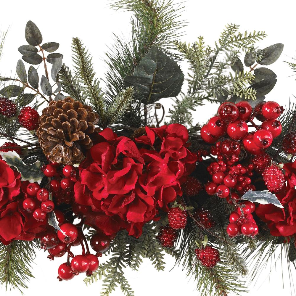 30in. Holiday Hydrangea Swag. Picture 1