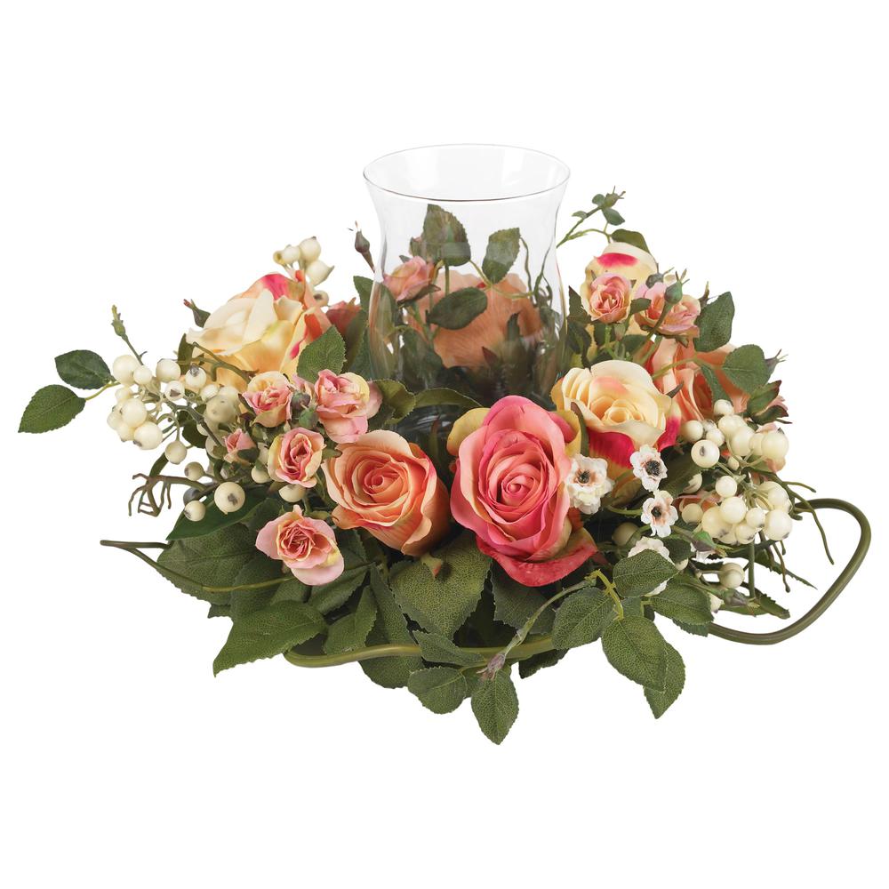 Rose Candelabrum Silk Flower Arrangement. Picture 1