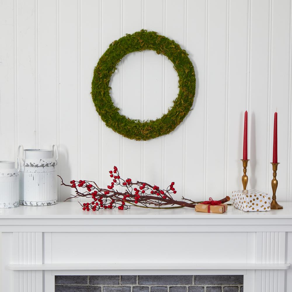20in. Moss Artificial Wreath. Picture 4