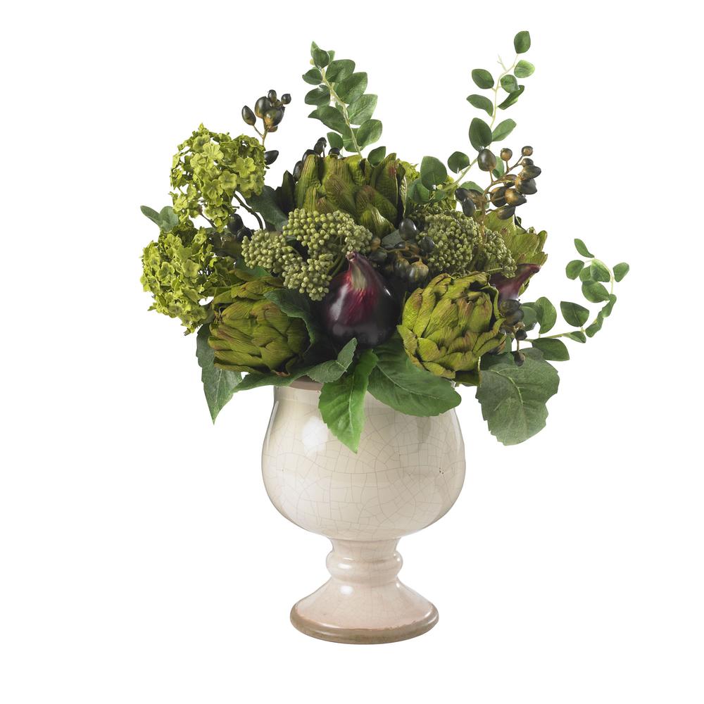 Artichoke and Hydrangea Silk Flower Arrangement. Picture 3