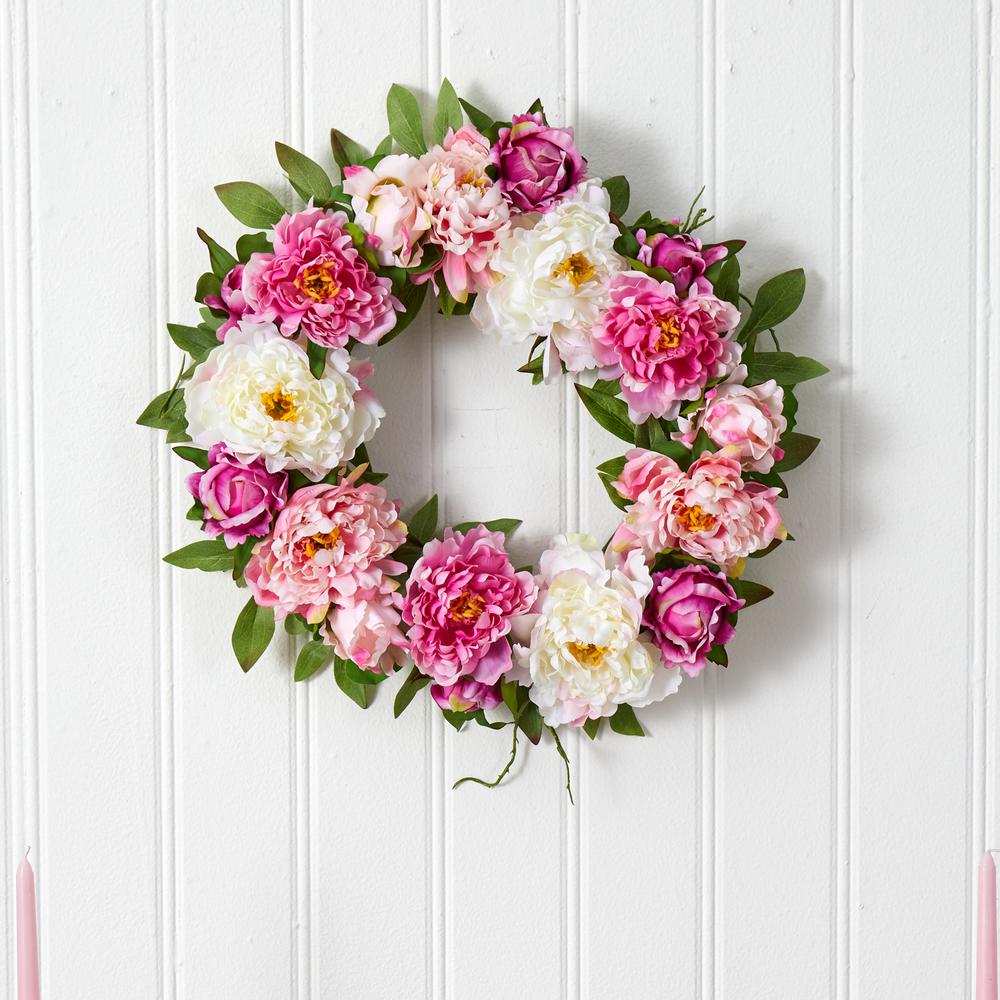 22in. Peony Wreath. Picture 3