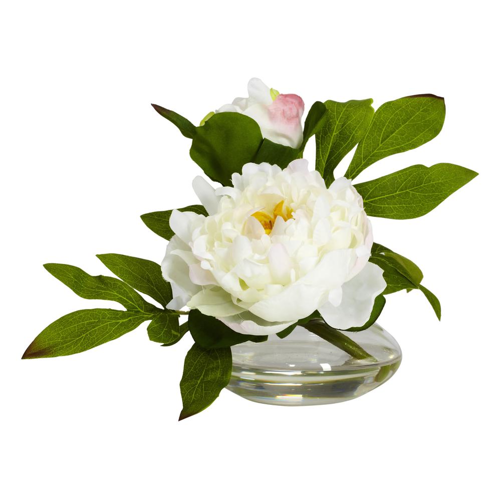 Peony with Glass Vase (Set of 3). Picture 4