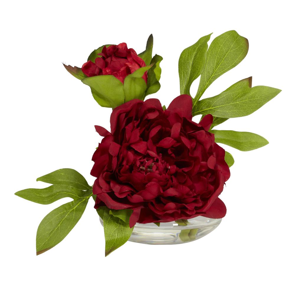 Peony with Glass Vase (Set of 3). Picture 3