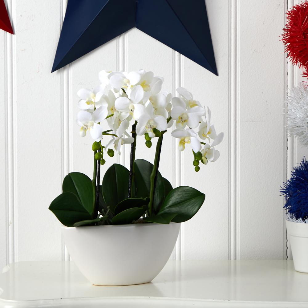 Phalaenopsis Silk Flower Arrangement. Picture 2