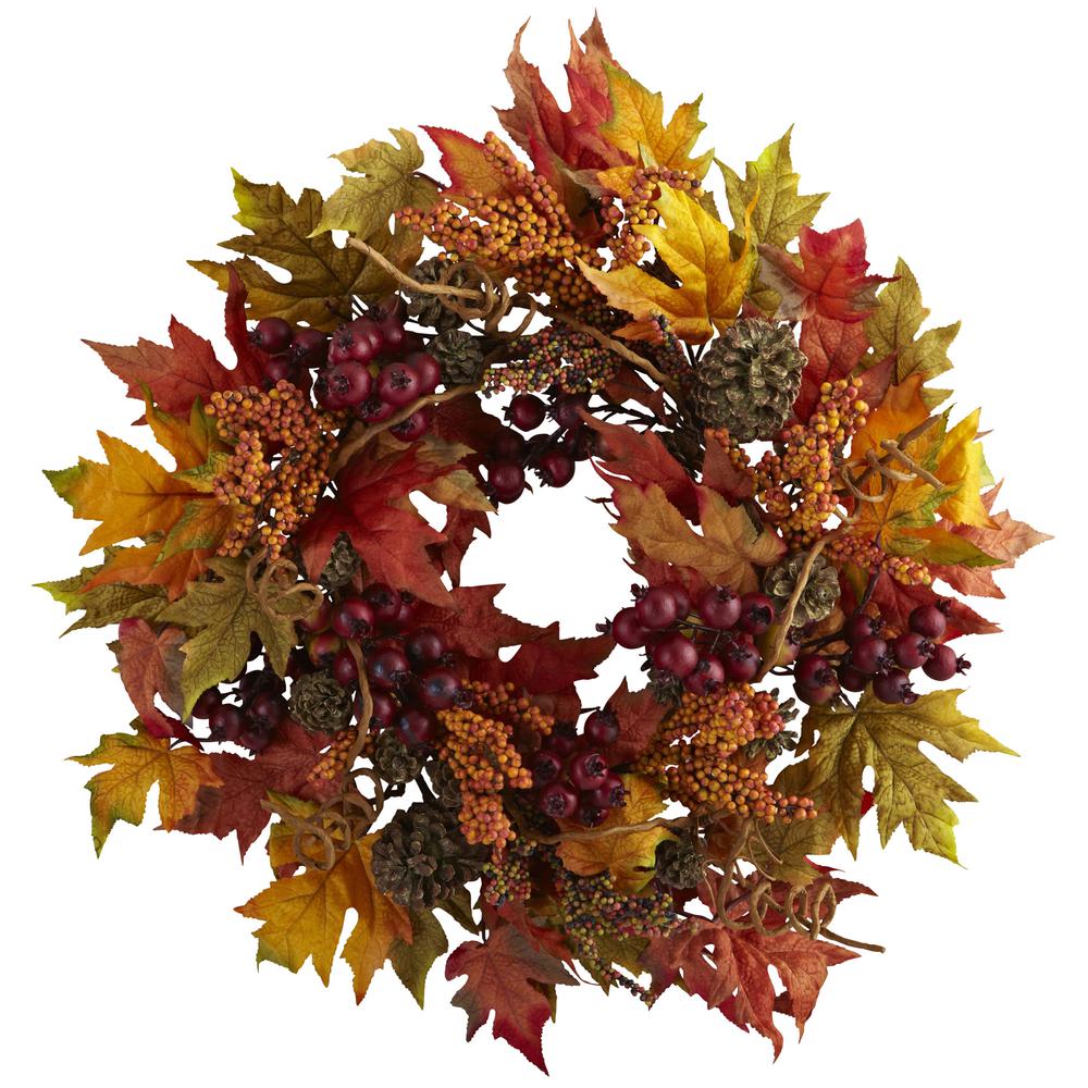 24in. Maple and Berry Wreath. Picture 1