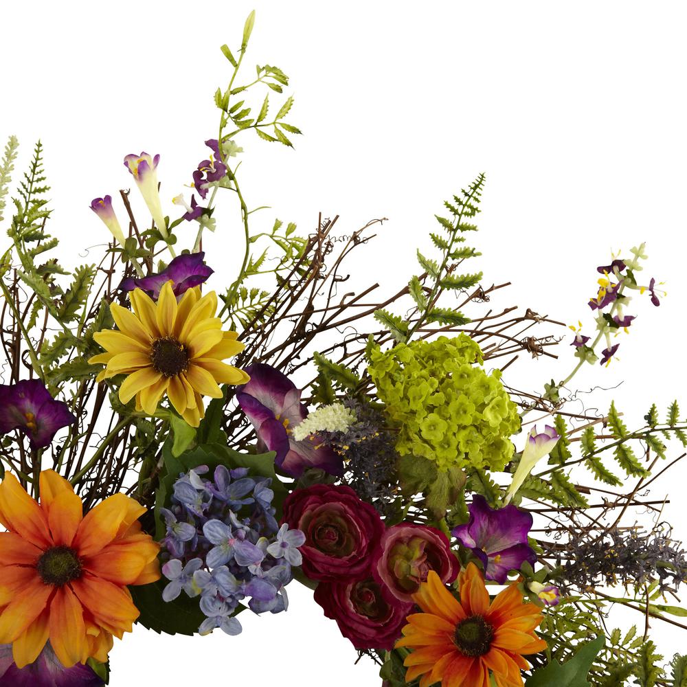 24in. Spring Garden Wreath with Twig Base. Picture 2