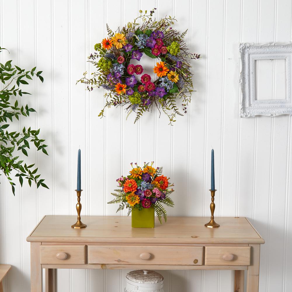 24in. Spring Garden Wreath with Twig Base. Picture 4