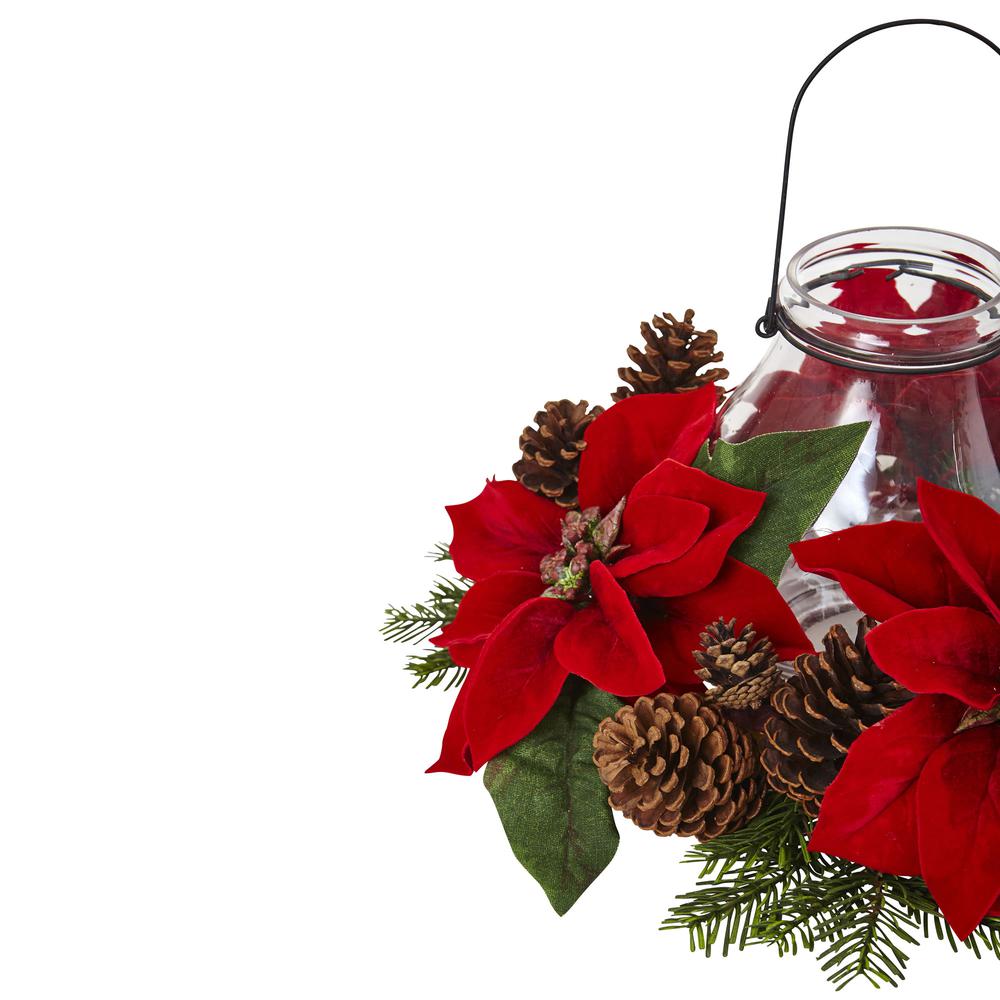 Poinsettia Pine & Pinecone Candelabrum. Picture 3