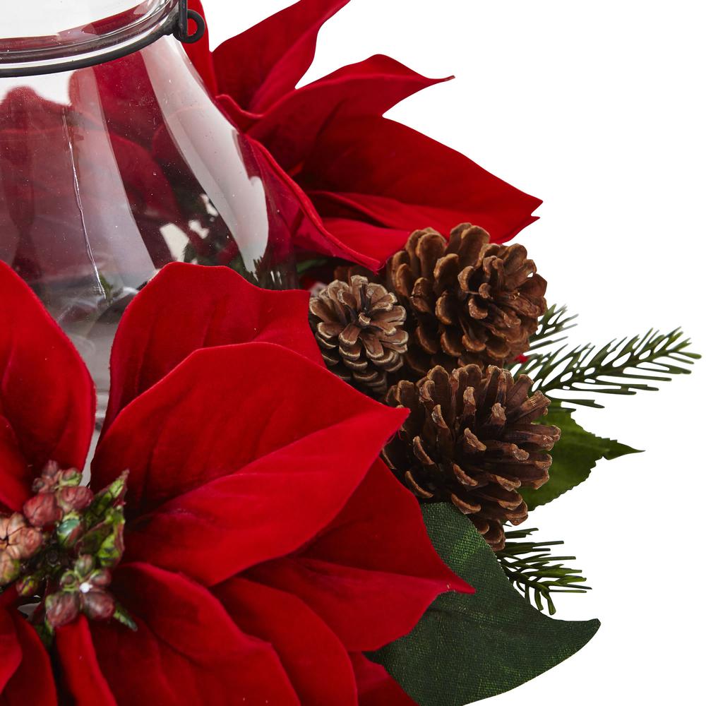 Poinsettia Pine & Pinecone Candelabrum. Picture 5